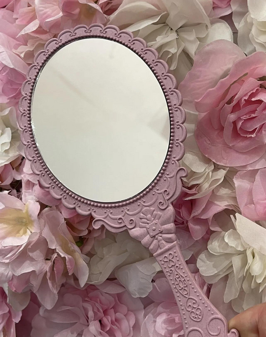 Pink Handheld Beauty Mirror